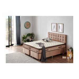 W. Cotton 140x190 cm Çift Kişilik Pedli Yatak Baza Başlık Takımı - Kumaş Baza, Başlık ve Yatak Seti